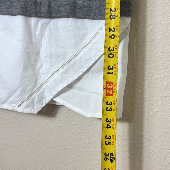 Theory Saydi Classic Tee Shirt Dress Gray And White Cotton Size Small - Picture 7 of 9